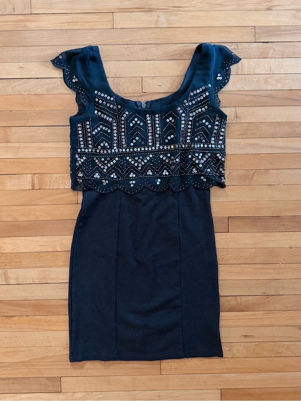 American Eagle Outfitters Black Embellished Mini Dress